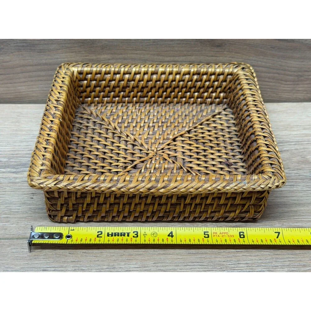 Rattan Wicker Square Woven Tray Storage Basket 7